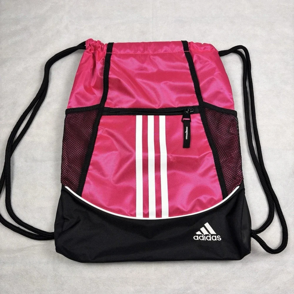 Adidas Alliance II Sackpack Shock Pink Bag Tote Backpack - Picture 1 of 9